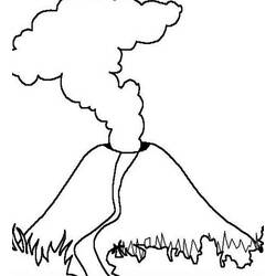 ぬりえ: 火山 - 無料の印刷可能なぬりえページ