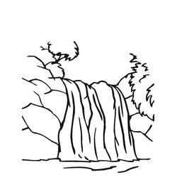 ぬりえ: 滝 - 無料の印刷可能なぬりえページ