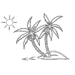 ぬりえページ: 椰子の木 (自然) #162123 - 無料の印刷可能なぬりえページ