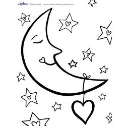ぬりえページ: 月 (自然) #155598 - 無料の印刷可能なぬりえページ