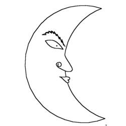 ぬりえページ: 月 (自然) #155600 - 無料の印刷可能なぬりえページ