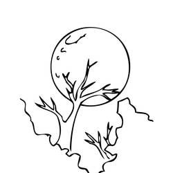 ぬりえページ: 月 (自然) #155671 - 無料の印刷可能なぬりえページ