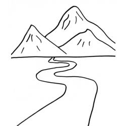 ぬりえ: 山 - 無料の印刷可能なぬりえページ