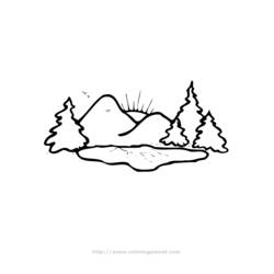 ぬりえページ: 山 (自然) #156515 - 無料の印刷可能なぬりえページ