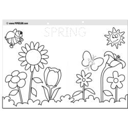 ぬりえ: 春の季節 - 無料の印刷可能なぬりえページ
