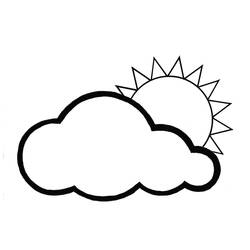 ぬりえ: 太陽と雲 - 無料の印刷可能なぬりえページ