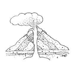 ぬりえページ: 火山 (自然) #166571 - 無料の印刷可能なぬりえページ