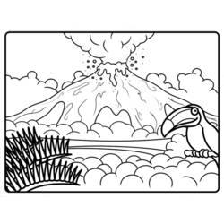 ぬりえページ: 火山 (自然) #166609 - 無料の印刷可能なぬりえページ
