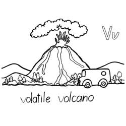 ぬりえページ: 火山 (自然) #166617 - 無料の印刷可能なぬりえページ