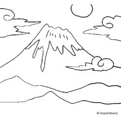 ぬりえページ: 火山 (自然) #166764 - 無料の印刷可能なぬりえページ