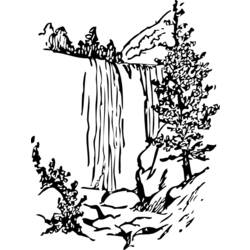 ぬりえページ: 滝 (自然) #159910 - 無料の印刷可能なぬりえページ