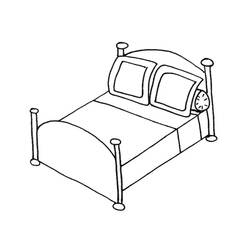 ぬりえページ: ベッド (オブジェクト) #167822 - 無料の印刷可能なぬりえページ