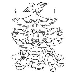 ぬりえページ: クリスマスツリー (オブジェクト) #167537 - 無料の印刷可能なぬりえページ