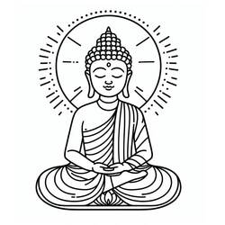ぬりえ: 仏陀 - 無料の印刷可能なぬりえページ