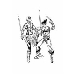 ぬりえ: DeadpoolとWolverine - 無料の印刷可能なぬりえページ