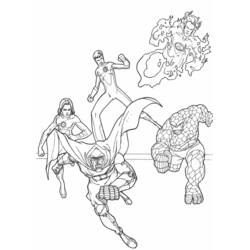 ぬりえページ: ファンタスティック・フォー (スーパーヒーローとスーパーヴィラン) #76358 - 無料の印刷可能なぬりえページ