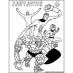 ぬりえページ: ファンタスティック・フォー (スーパーヒーローとスーパーヴィラン) #76363 - 無料の印刷可能なぬりえページ