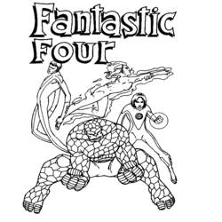 ぬりえページ: ファンタスティック・フォー (スーパーヒーローとスーパーヴィラン) #76445 - 無料の印刷可能なぬりえページ