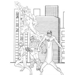 ぬりえページ: ファンタスティック・フォー (スーパーヒーローとスーパーヴィラン) #76469 - 無料の印刷可能なぬりえページ