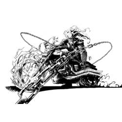 ぬりえ: Ghost Rider - 無料の印刷可能なぬりえページ