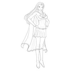 ぬりえページ: スーパーガール (スーパーヒーローとスーパーヴィラン) #83933 - 無料の印刷可能なぬりえページ