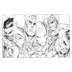 ぬりえページ: アベンジャーズ (スーパーヒーロー) #74027 - 無料の印刷可能なぬりえページ
