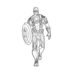ぬりえページ: キャプテン・アメリカ (スーパーヒーロー) #76574 - 無料の印刷可能なぬりえページ