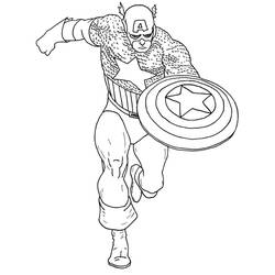 ぬりえページ: キャプテン・アメリカ (スーパーヒーロー) #76575 - 無料の印刷可能なぬりえページ