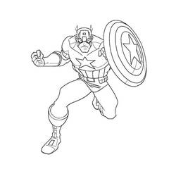 ぬりえページ: キャプテン・アメリカ (スーパーヒーロー) #76577 - 無料の印刷可能なぬりえページ