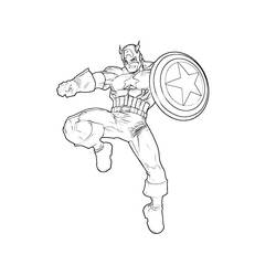 ぬりえページ: キャプテン・アメリカ (スーパーヒーロー) #76578 - 無料の印刷可能なぬりえページ