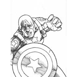ぬりえページ: キャプテン・アメリカ (スーパーヒーロー) #76579 - 無料の印刷可能なぬりえページ