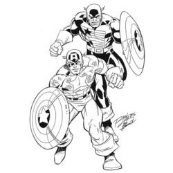 ぬりえページ: キャプテン・アメリカ (スーパーヒーロー) #76581 - 無料の印刷可能なぬりえページ