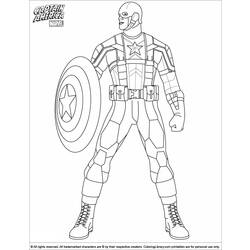 ぬりえページ: キャプテン・アメリカ (スーパーヒーロー) #76590 - 無料の印刷可能なぬりえページ