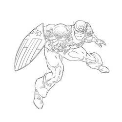 ぬりえページ: キャプテン・アメリカ (スーパーヒーロー) #76601 - 無料の印刷可能なぬりえページ