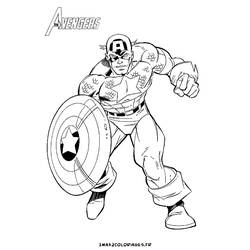 ぬりえページ: キャプテン・アメリカ (スーパーヒーロー) #76605 - 無料の印刷可能なぬりえページ