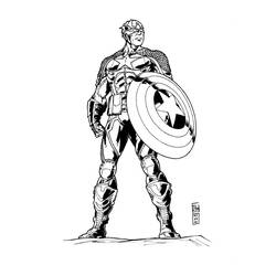 ぬりえページ: キャプテン・アメリカ (スーパーヒーロー) #76608 - 無料の印刷可能なぬりえページ