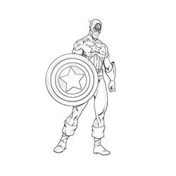 ぬりえページ: キャプテン・アメリカ (スーパーヒーロー) #76612 - 無料の印刷可能なぬりえページ