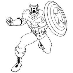 ぬりえページ: キャプテン・アメリカ (スーパーヒーロー) #76621 - 無料の印刷可能なぬりえページ