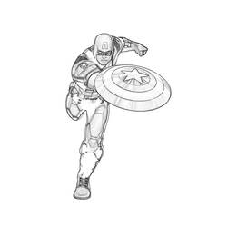 ぬりえページ: キャプテン・アメリカ (スーパーヒーロー) #76632 - 無料の印刷可能なぬりえページ