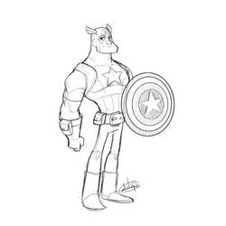 ぬりえページ: キャプテン・アメリカ (スーパーヒーロー) #76635 - 無料の印刷可能なぬりえページ