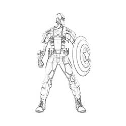 ぬりえページ: キャプテン・アメリカ (スーパーヒーロー) #76636 - 無料の印刷可能なぬりえページ