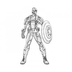 ぬりえページ: キャプテン・アメリカ (スーパーヒーロー) #76640 - 無料の印刷可能なぬりえページ