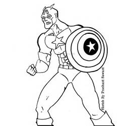 ぬりえページ: キャプテン・アメリカ (スーパーヒーロー) #76642 - 無料の印刷可能なぬりえページ