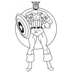 ぬりえページ: キャプテン・アメリカ (スーパーヒーロー) #76645 - 無料の印刷可能なぬりえページ