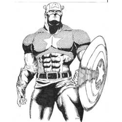 ぬりえページ: キャプテン・アメリカ (スーパーヒーロー) #76652 - 無料の印刷可能なぬりえページ