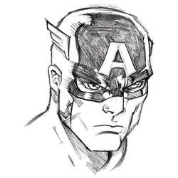 ぬりえページ: キャプテン・アメリカ (スーパーヒーロー) #76665 - 無料の印刷可能なぬりえページ