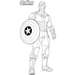 ぬりえページ: キャプテン・アメリカ (スーパーヒーロー) #76680 - 無料の印刷可能なぬりえページ