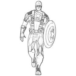 ぬりえページ: キャプテン・アメリカ (スーパーヒーロー) #76686 - 無料の印刷可能なぬりえページ