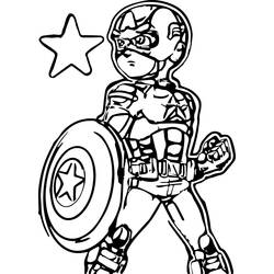 ぬりえページ: キャプテン・アメリカ (スーパーヒーロー) #76690 - 無料の印刷可能なぬりえページ