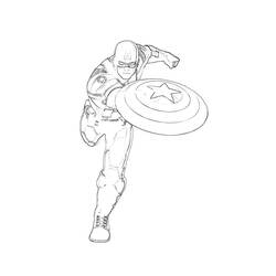 ぬりえページ: キャプテン・アメリカ (スーパーヒーロー) #76712 - 無料の印刷可能なぬりえページ
